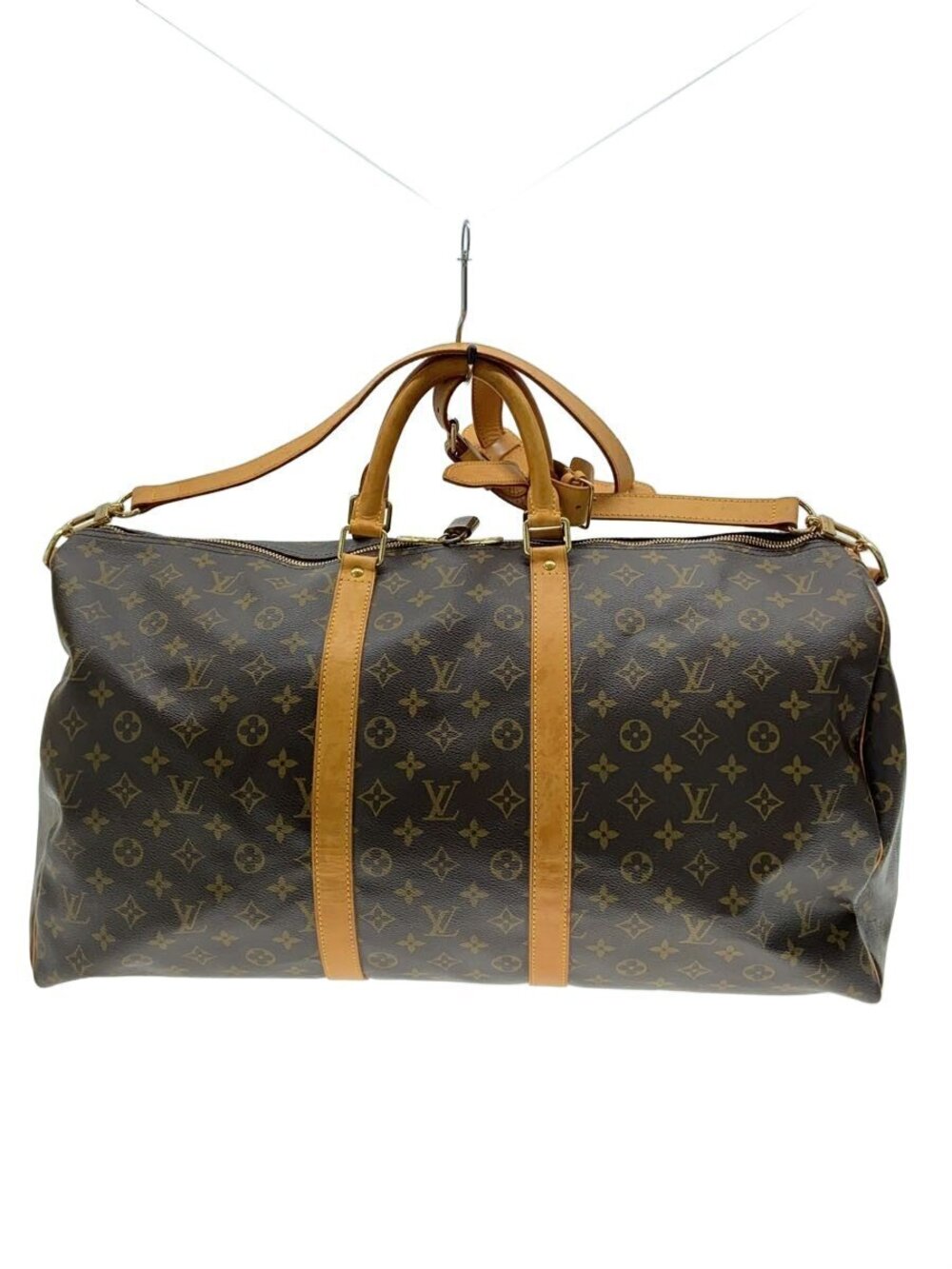 Louis Vuitton Keepall Bandouliere Canvas Over Travel Bag Brown